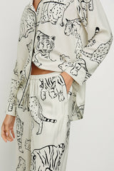 LUNA PAJAMA SET - IVORY JUNGLE CATS| Rails outlet