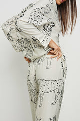 LUNA PAJAMA SET - IVORY JUNGLE CATS| Rails outlet