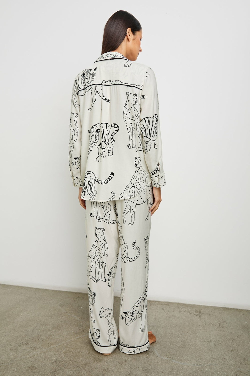 LUNA PAJAMA SET - IVORY JUNGLE CATS| Rails outlet