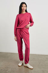 RAMONA SWEATSHIRT - PINK MIDNIGHT HEARTS| Rails near me