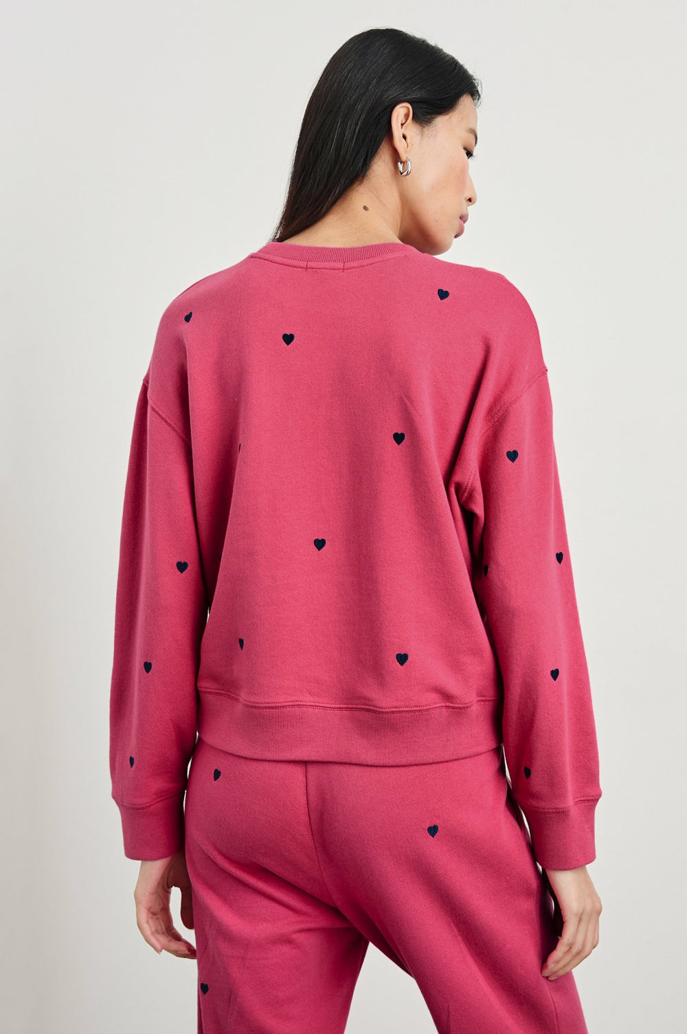 RAMONA SWEATSHIRT - PINK MIDNIGHT HEARTS| Rails near me