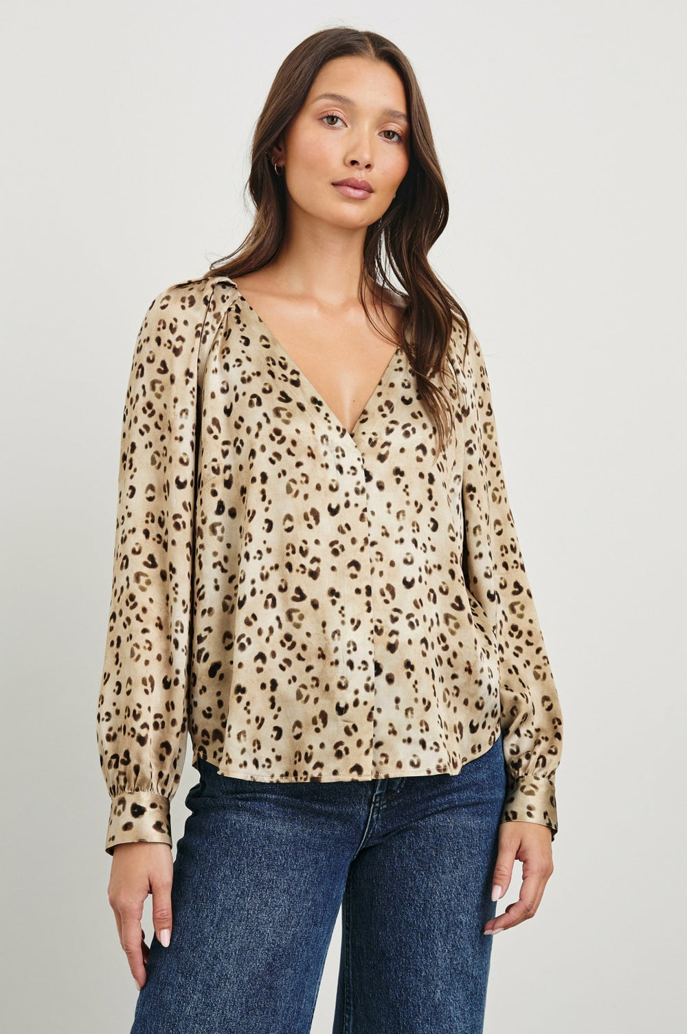 SANDRA TOP - CHAMPAGNE LEOPARD| Rails sale