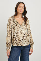SANDRA TOP - CHAMPAGNE LEOPARD| Rails sale