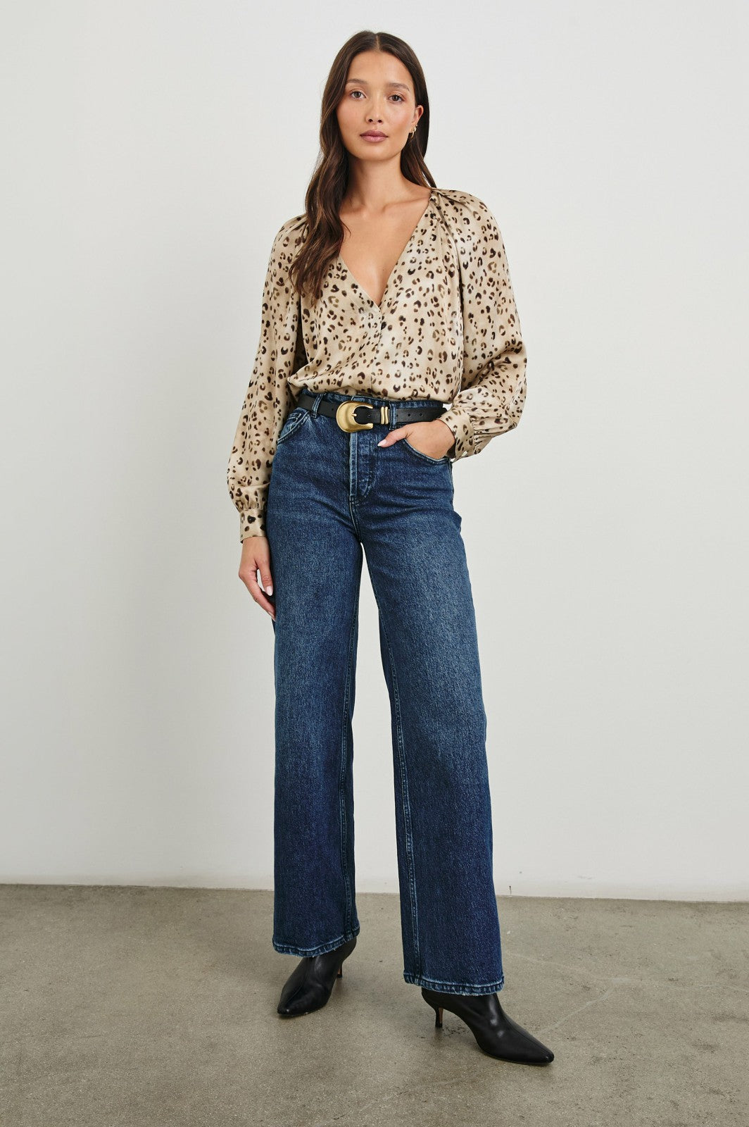 SANDRA TOP - CHAMPAGNE LEOPARD| Rails sale