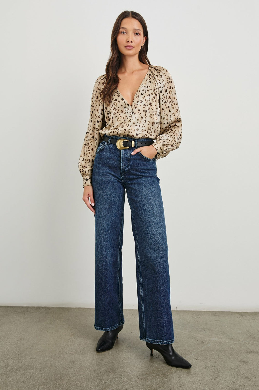 SANDRA TOP - CHAMPAGNE LEOPARD| Rails sale