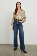 SANDRA TOP - CHAMPAGNE LEOPARD| Rails sale