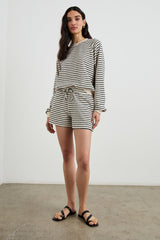 THERON SWEATSHIRT - SAILOR STRIPE TERRY TOWEL| Rails outlet