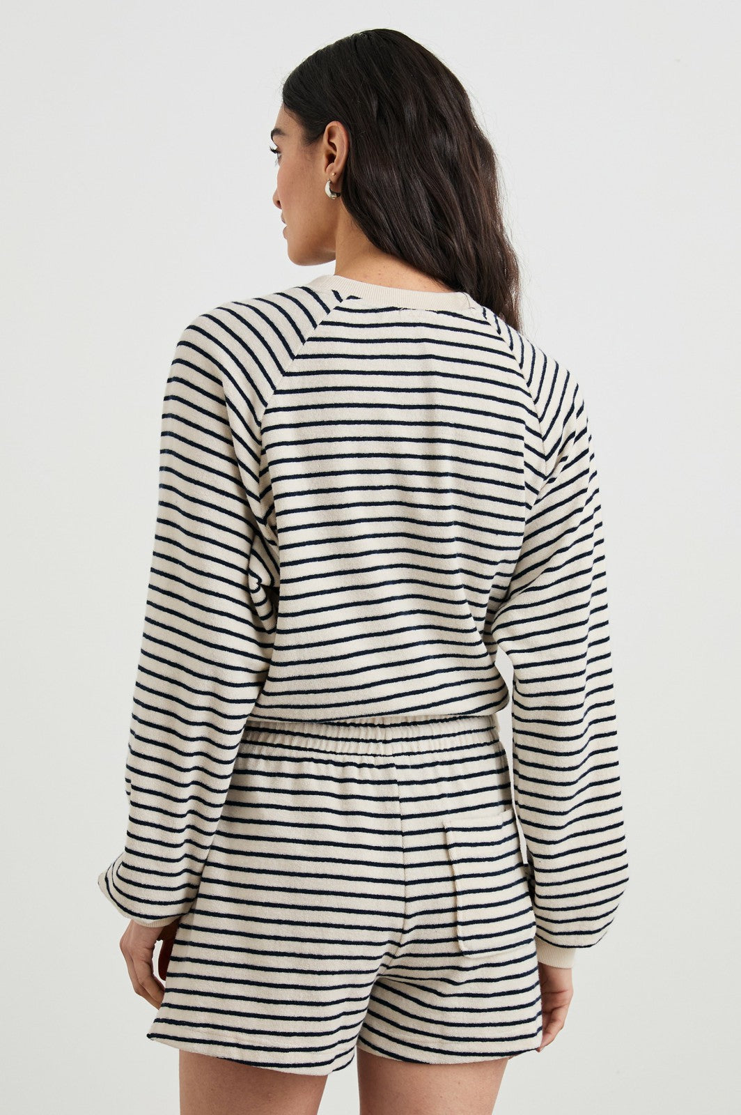 THERON SWEATSHIRT - SAILOR STRIPE TERRY TOWEL| Rails outlet