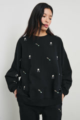 THE VARSITY SWEATSHIRT - BLACK CHAMPAGNE EMBROIDERY| Rails near me