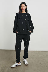 THE VARSITY SWEATSHIRT - BLACK CHAMPAGNE EMBROIDERY| Rails near me