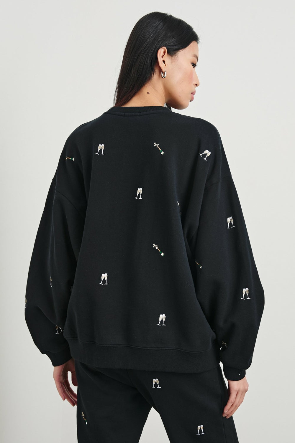 THE VARSITY SWEATSHIRT - BLACK CHAMPAGNE EMBROIDERY| Rails near me