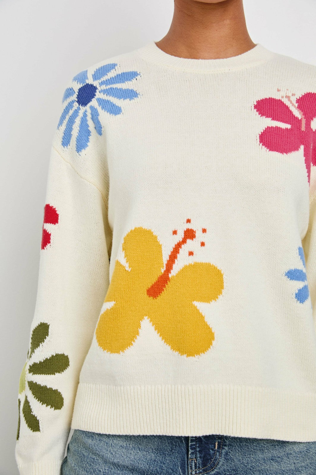 ZOEY SWEATER - IVORY HIBISCUS| Rails on sale