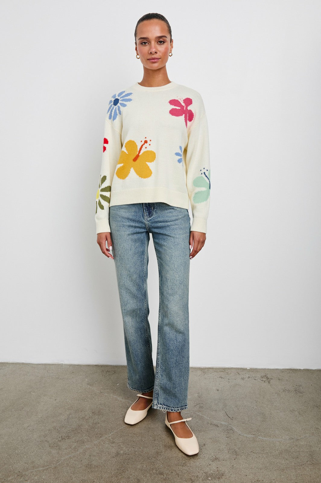 ZOEY SWEATER - IVORY HIBISCUS| Rails on sale