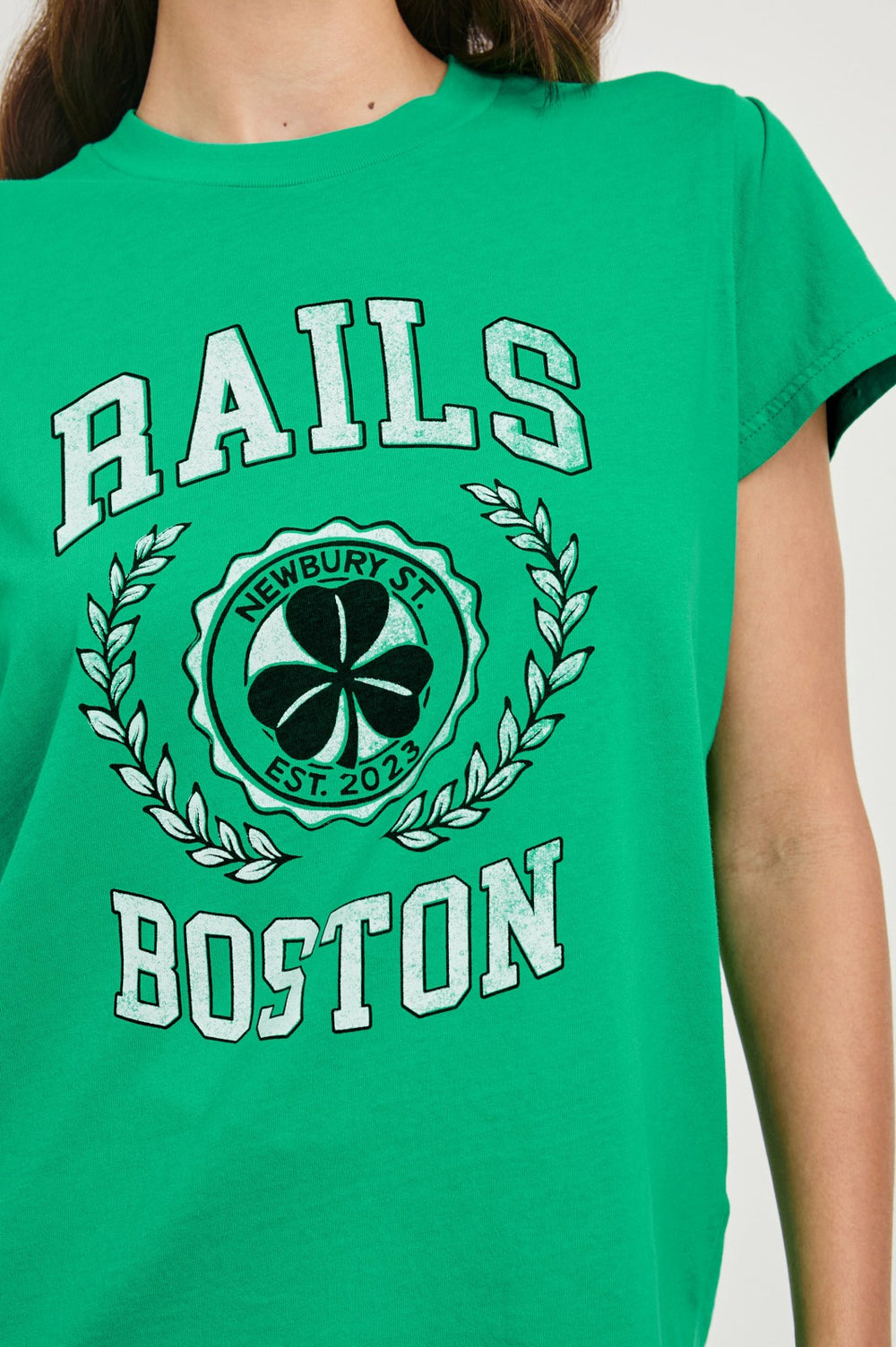BOYFRIEND T-SHIRT - RAILS BOSTON GREEN| Rails on sale