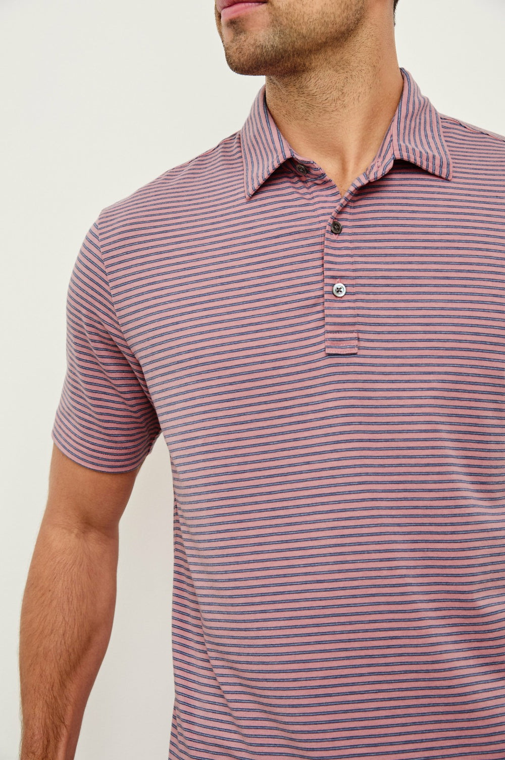 MERCED GOLF POLO SHIRT - HIBISCUS MIRAGE STRIPE| Rails on sale