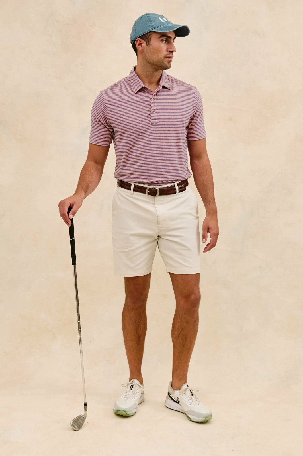 MERCED GOLF POLO SHIRT - HIBISCUS MIRAGE STRIPE| Rails on sale