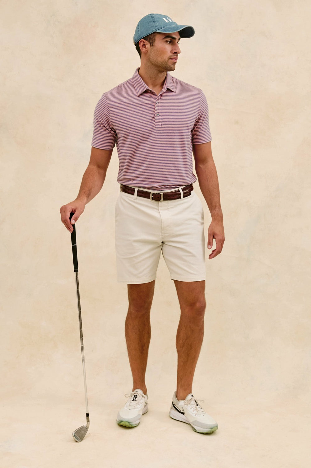 MERCED GOLF POLO SHIRT - HIBISCUS MIRAGE STRIPE| Rails on sale