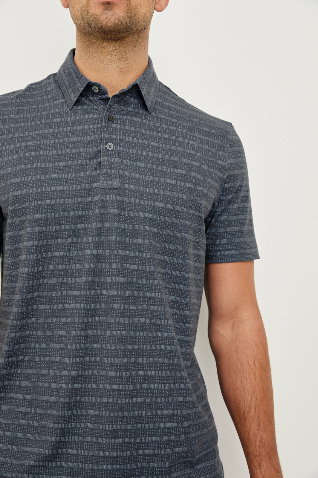 MERCED GOLF POLO SHIRT - SASHIKO BORDER BLACK| Rails near me