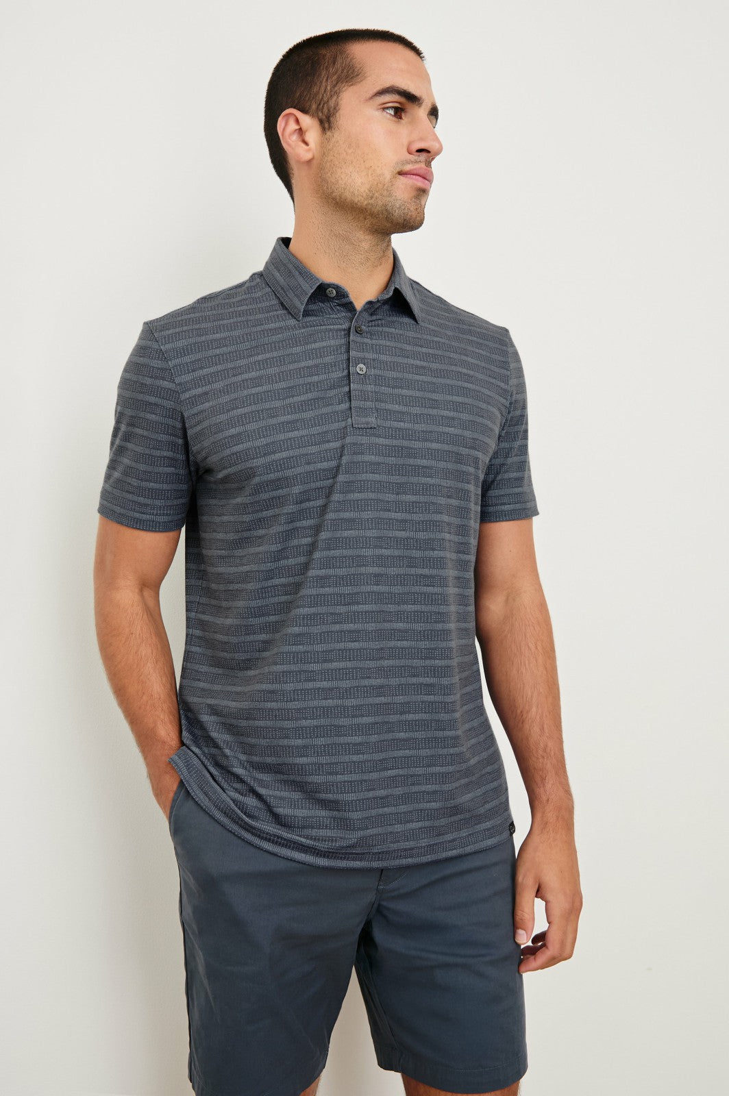 MERCED GOLF POLO SHIRT - SASHIKO BORDER BLACK| Rails near me