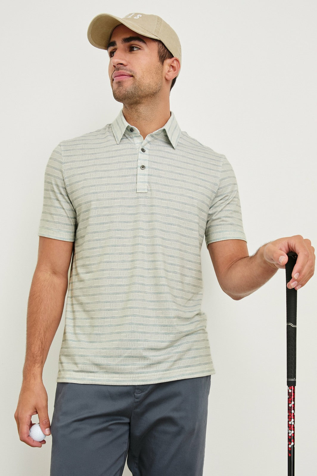 MERCED GOLF POLO SHIRT - SASHIKO BORDER WHITE| Rails US