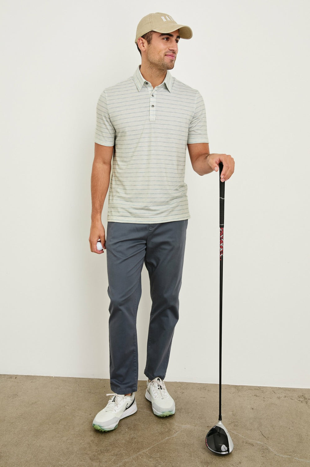 MERCED GOLF POLO SHIRT - SASHIKO BORDER WHITE| Rails US