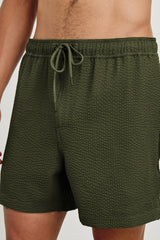 LA BREA SWIM SHORT - OLIVE SEERSUCKER| Rails on sale
