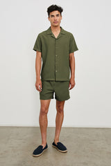 LA BREA SWIM SHORT - OLIVE SEERSUCKER| Rails on sale