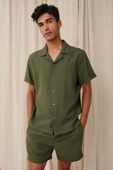 AMALFI SHIRT - OLIVE SEERSUCKER| Rails discount