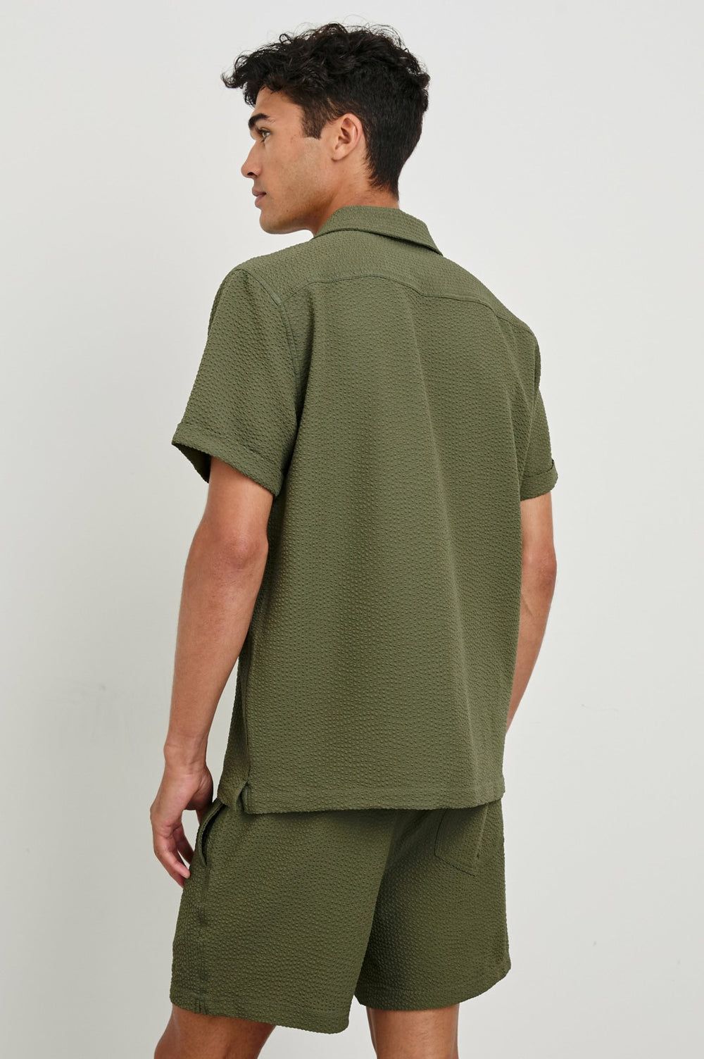AMALFI SHIRT - OLIVE SEERSUCKER| Rails discount