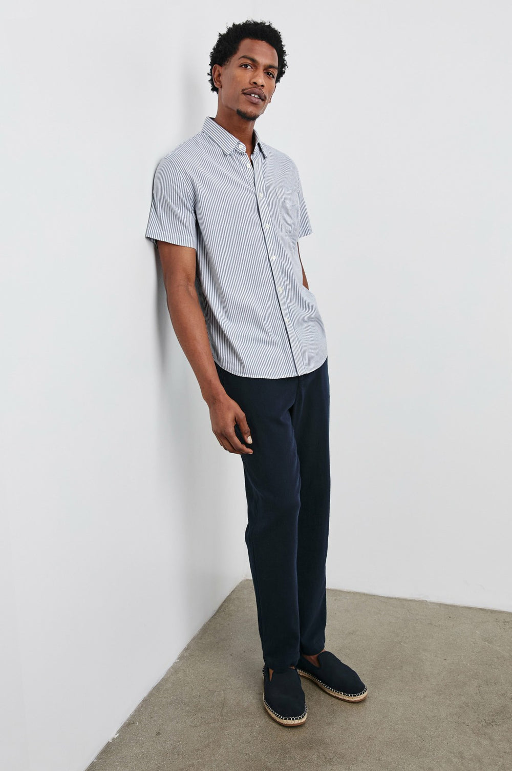 KIEREN SHIRT - BLUE WHITE STRIPE| Rails on sale