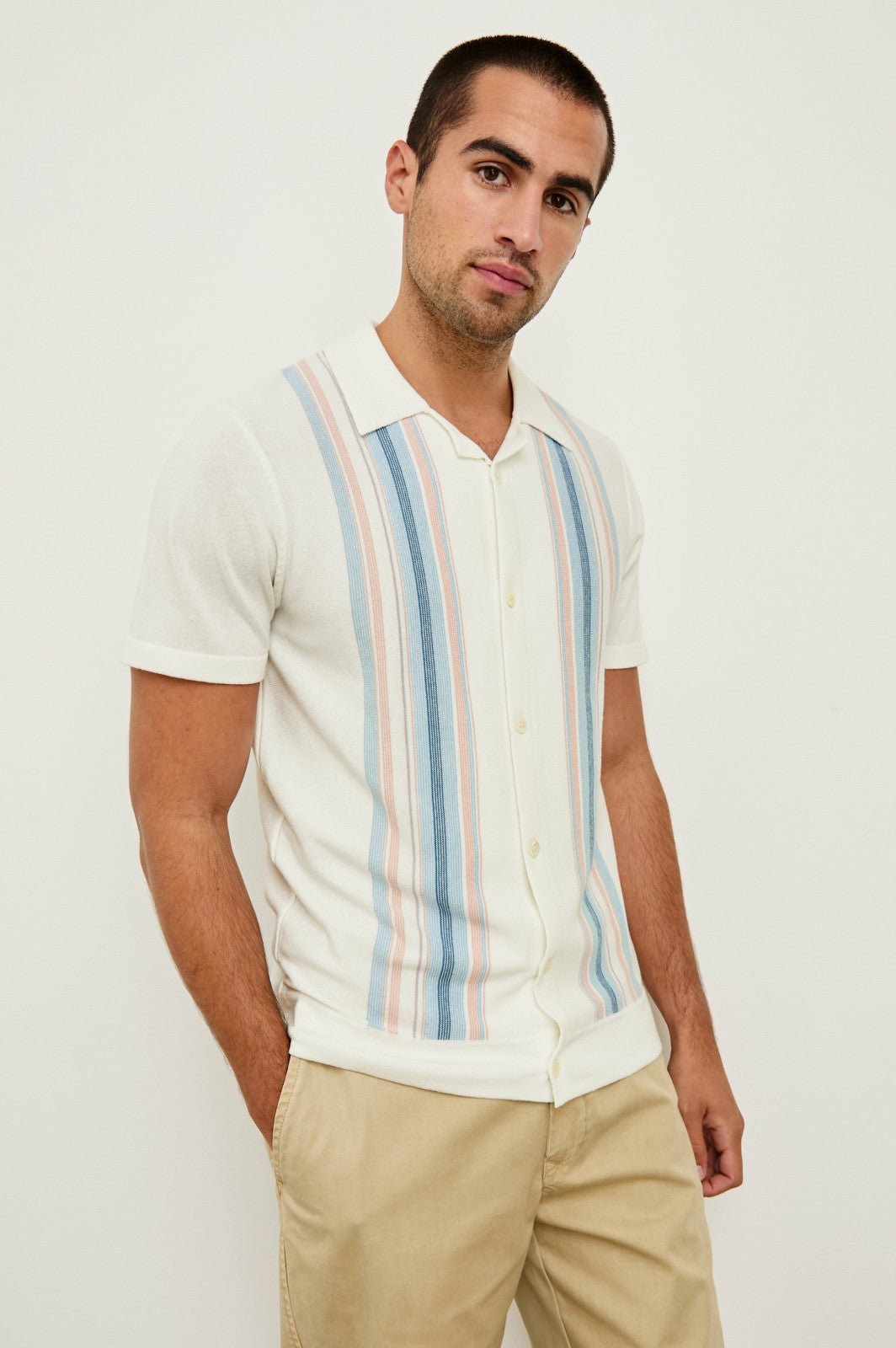 SILAS SHIRT - SKY PINK MULTI| Rails outlet