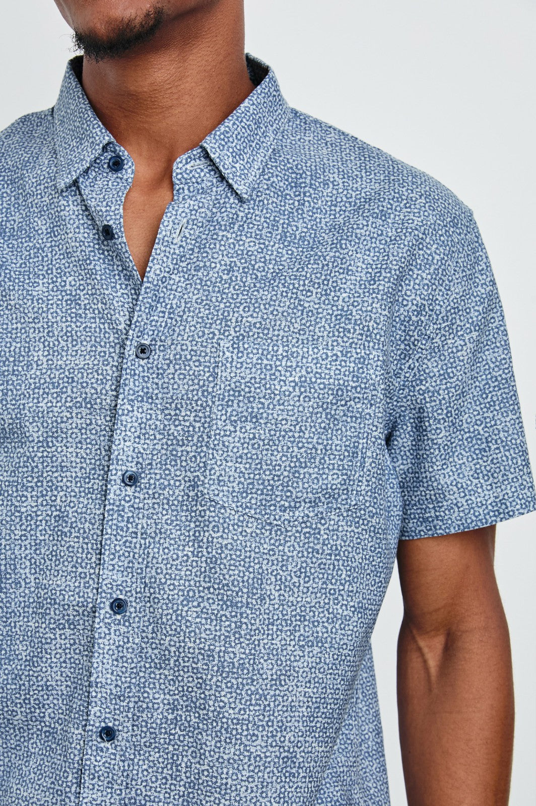 FAIRFAX SHIRT - ABSTRACT BLOCK BLUE| Rails near me