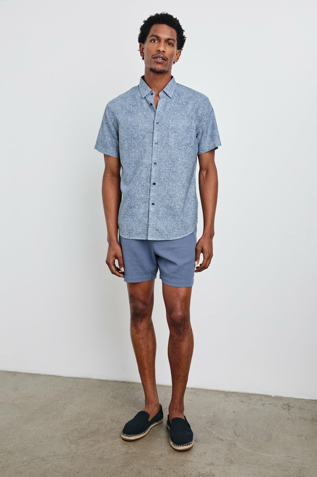 FAIRFAX SHIRT - ABSTRACT BLOCK BLUE| Rails near me