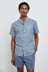FAIRFAX SHIRT - ABSTRACT BLOCK BLUE| Rails near me