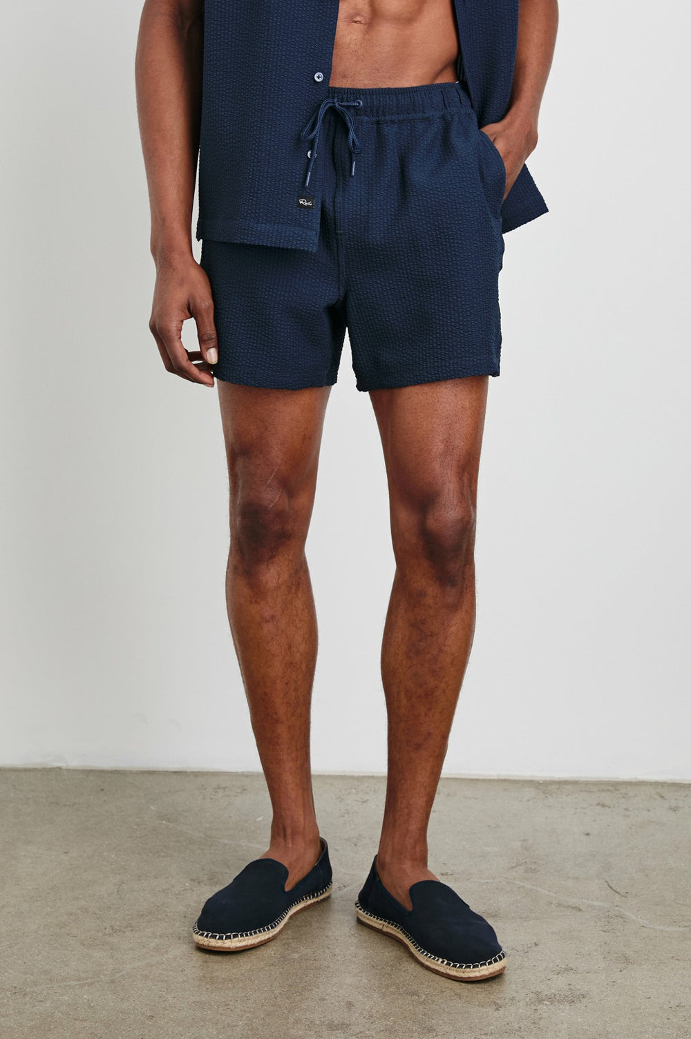 LA BREA SWIM SHORT - NAVY SEERSUCKER| Rails sale