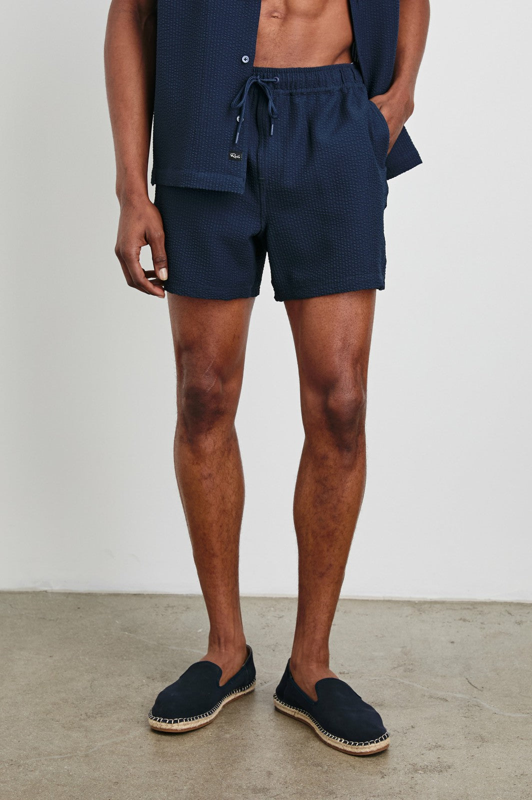 LA BREA SWIM SHORT - NAVY SEERSUCKER| Rails sale