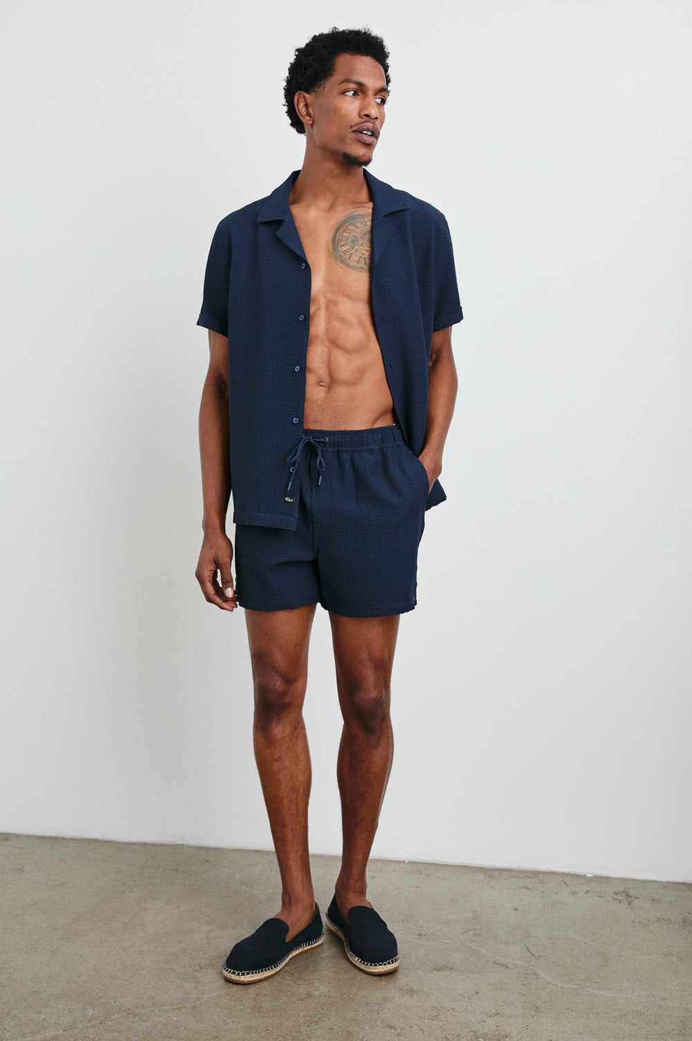 LA BREA SWIM SHORT - NAVY SEERSUCKER| Rails sale