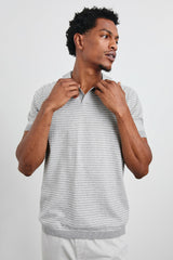 HAYDEN POLO SHIRT - HEATHER GREY STRIPE| Rails outlet