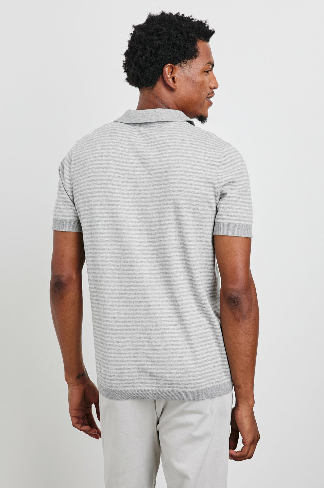 HAYDEN POLO SHIRT - HEATHER GREY STRIPE| Rails outlet
