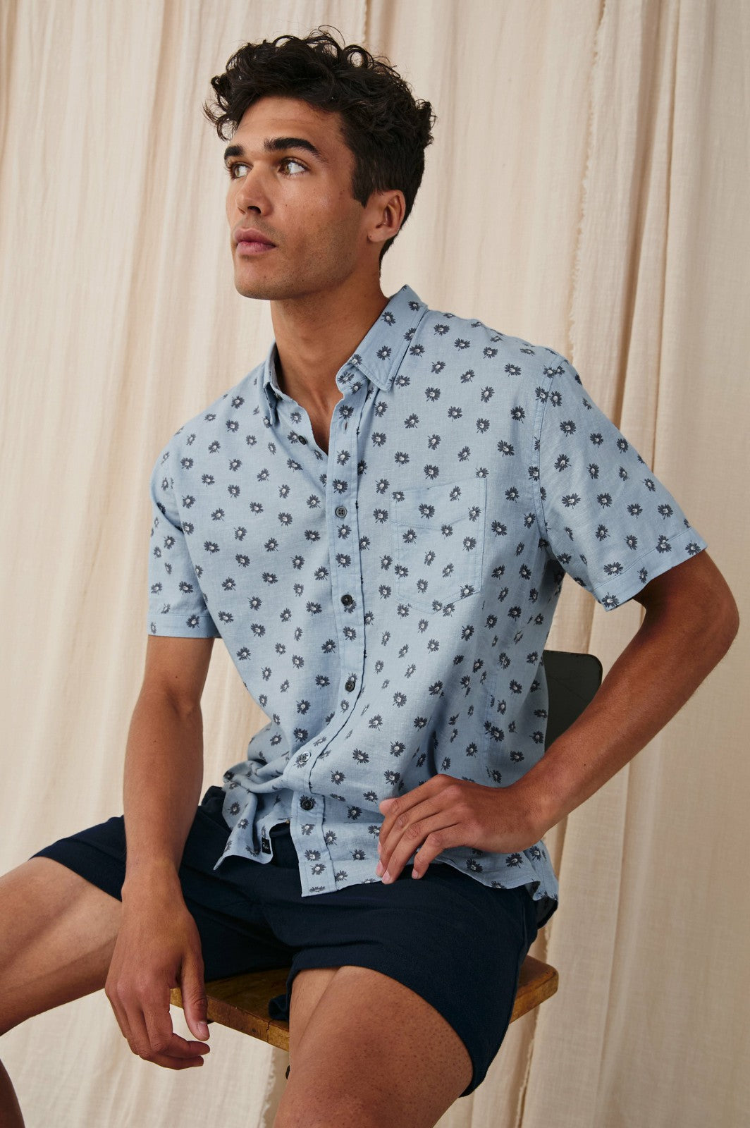 CARSON SHIRT - DAISY TOSS CELESTIAL| Rails outlet