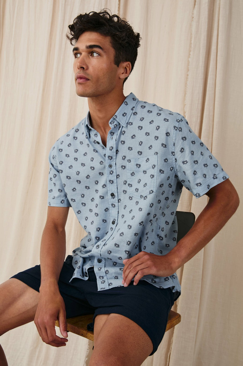 CARSON SHIRT - DAISY TOSS CELESTIAL| Rails outlet
