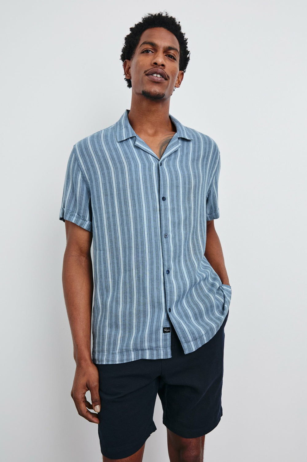 CAYMAN SHIRT - COASTAL BLUE STRIPE| Rails for sale