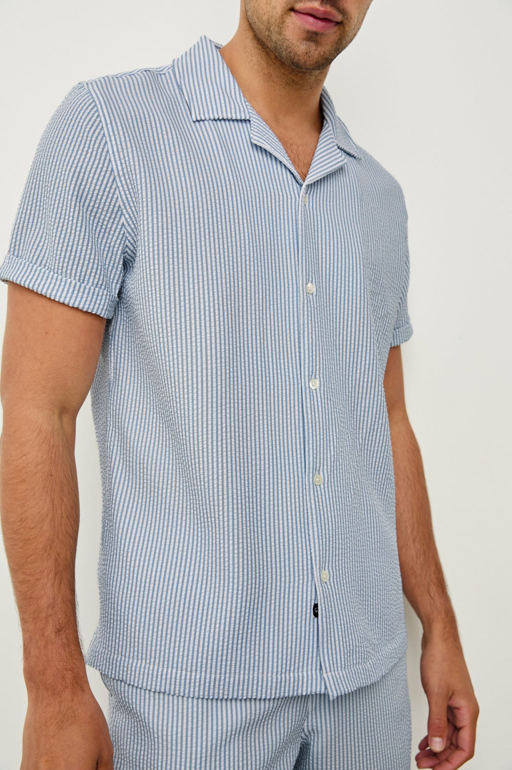 AMALFI SHIRT - BLUE WHITE SEERSUCKER| Rails sale