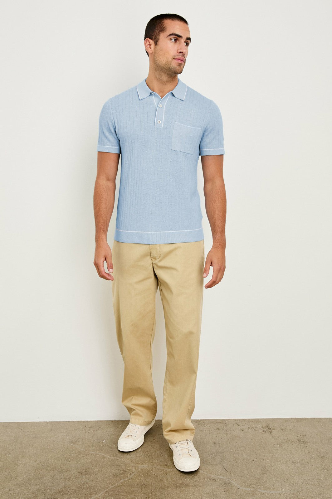 HARDY POLO SHIRT - LIGHT BLUE MELANGE| Rails outlet