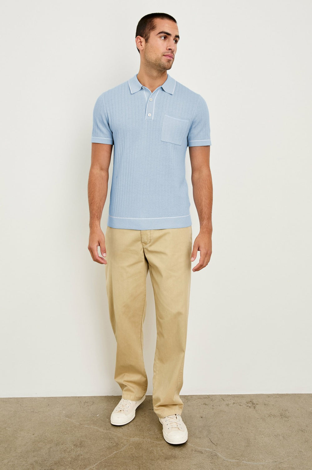 HARDY POLO SHIRT - LIGHT BLUE MELANGE| Rails outlet