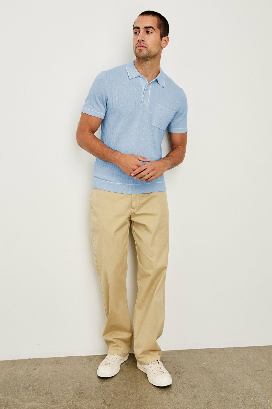 HARDY POLO SHIRT - LIGHT BLUE MELANGE| Rails outlet