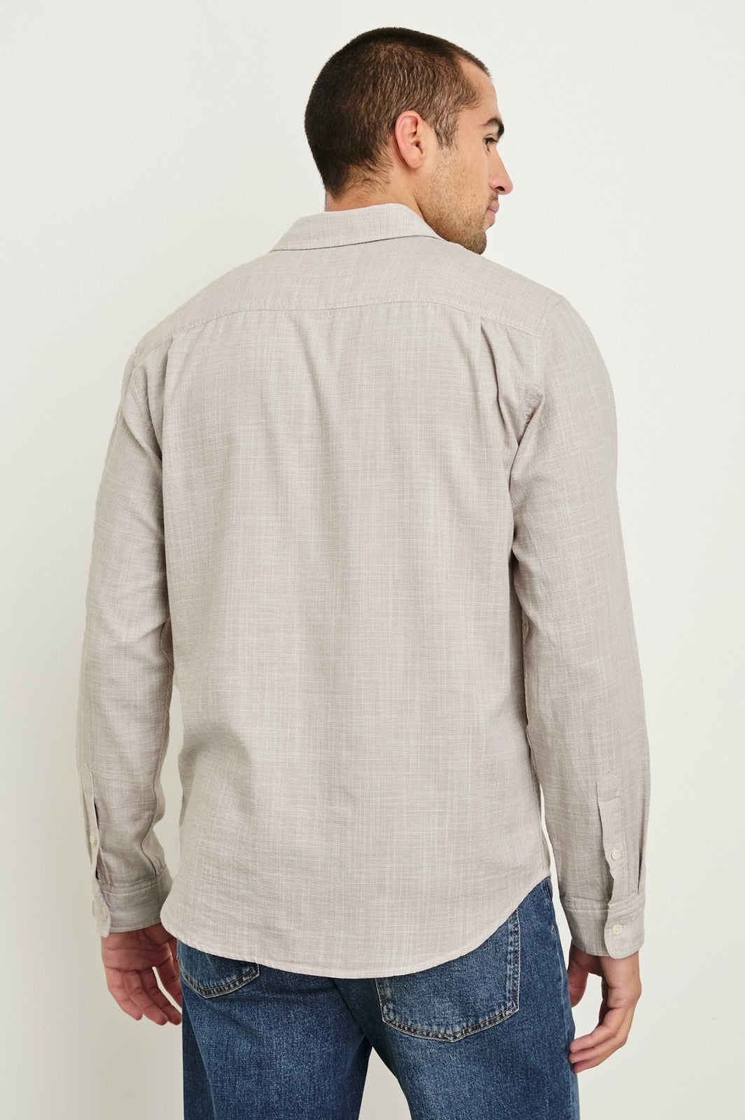 WYATT RELAXED FIT SHIRT - TAHINI ETCH| Rails for sale