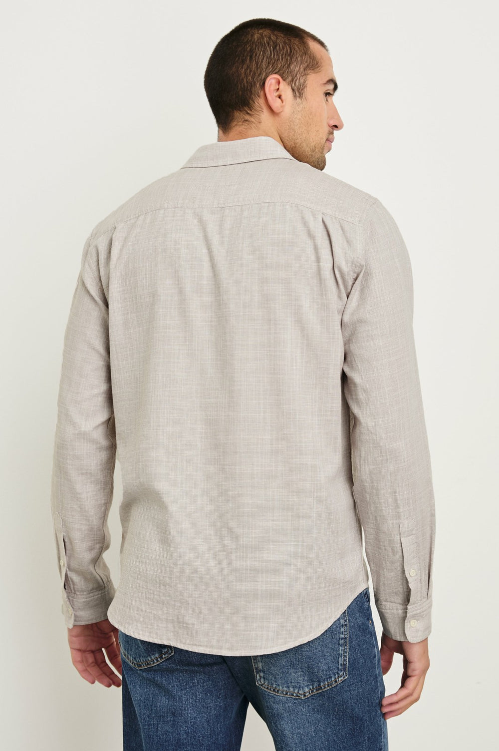 WYATT RELAXED FIT SHIRT - TAHINI ETCH| Rails for sale