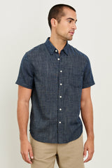 FAIRFAX RELAXED FIT SHIRT - NAVY ETCH| Rails sale
