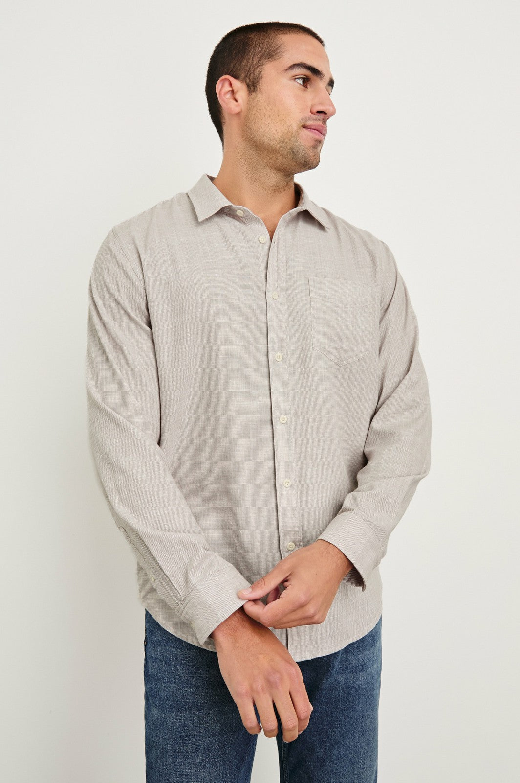 WYATT SHIRT - TAHINI ETCH| Rails outlet